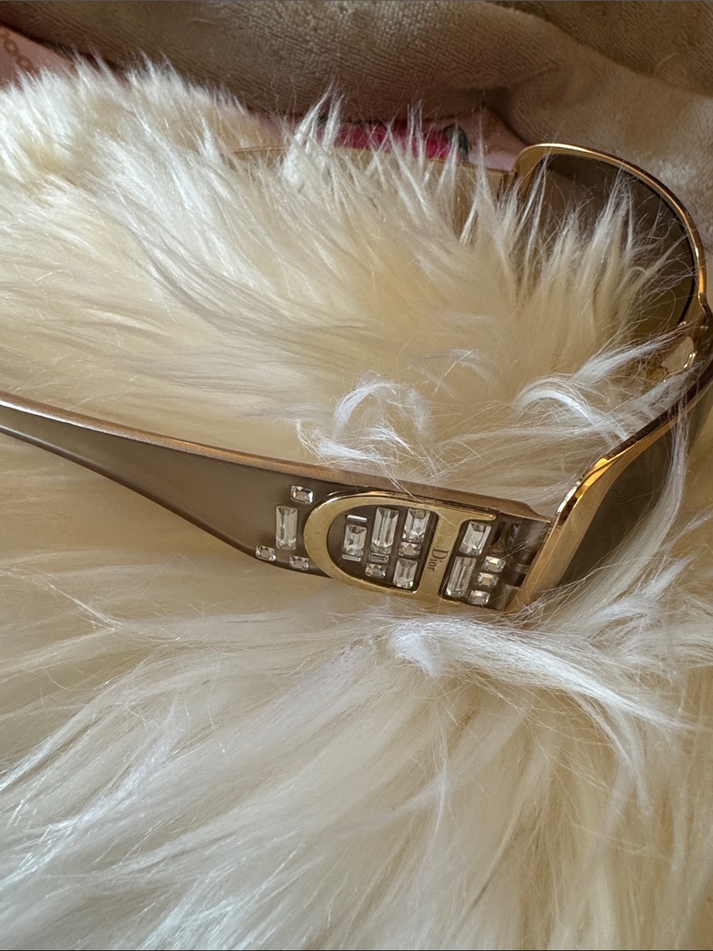 Dior Women's Gold Crystal-Embellished Sunglasses